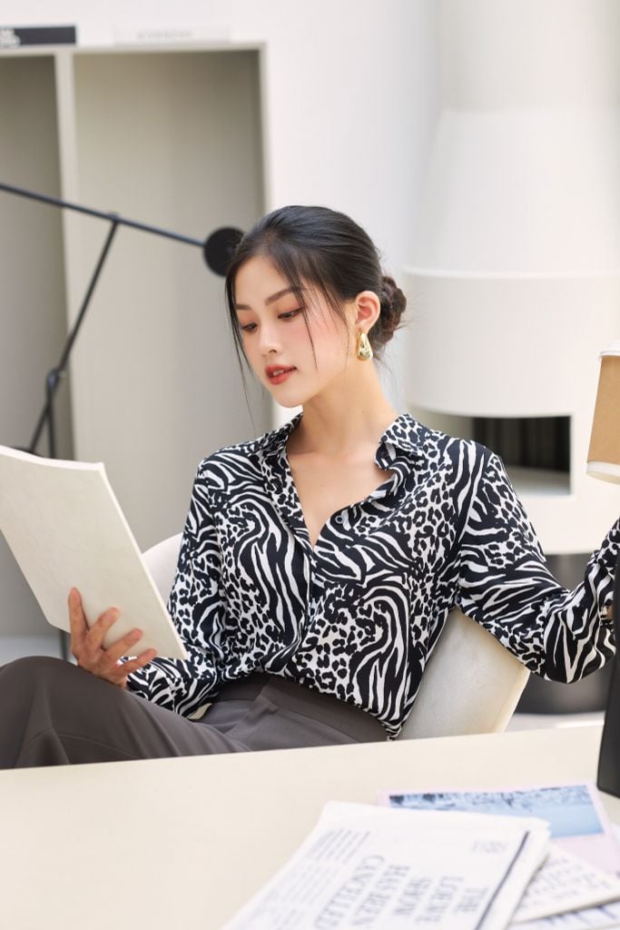  Áo Sơ Mi Họa Tiết FAS257 
