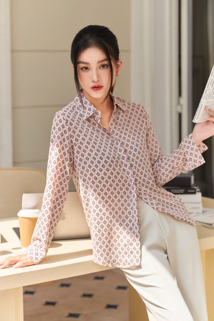  Áo Sơ Mi Hình Thoi Nhỏ FAS254 