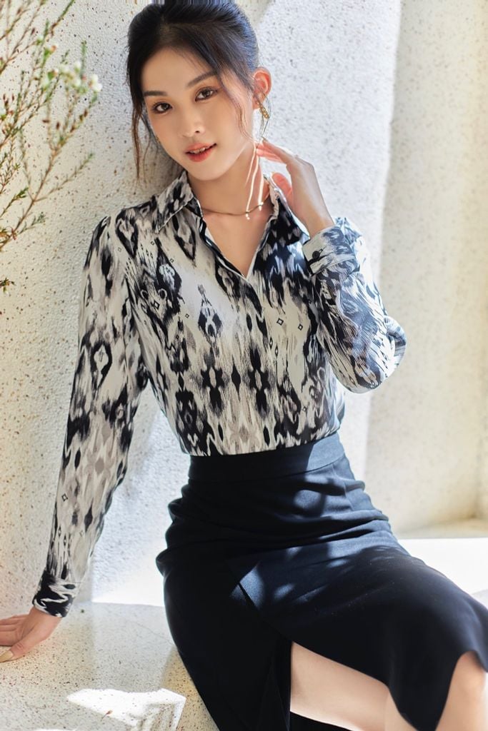  Áo Sơ Mi Họa Tiết FAS235 