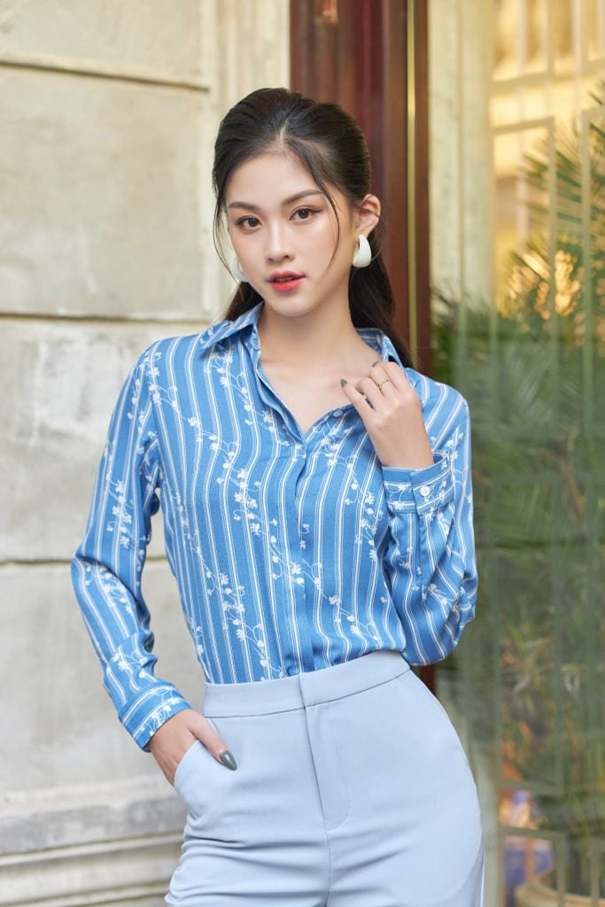  Áo Sơ Mi Sọc Hoa FAS240 