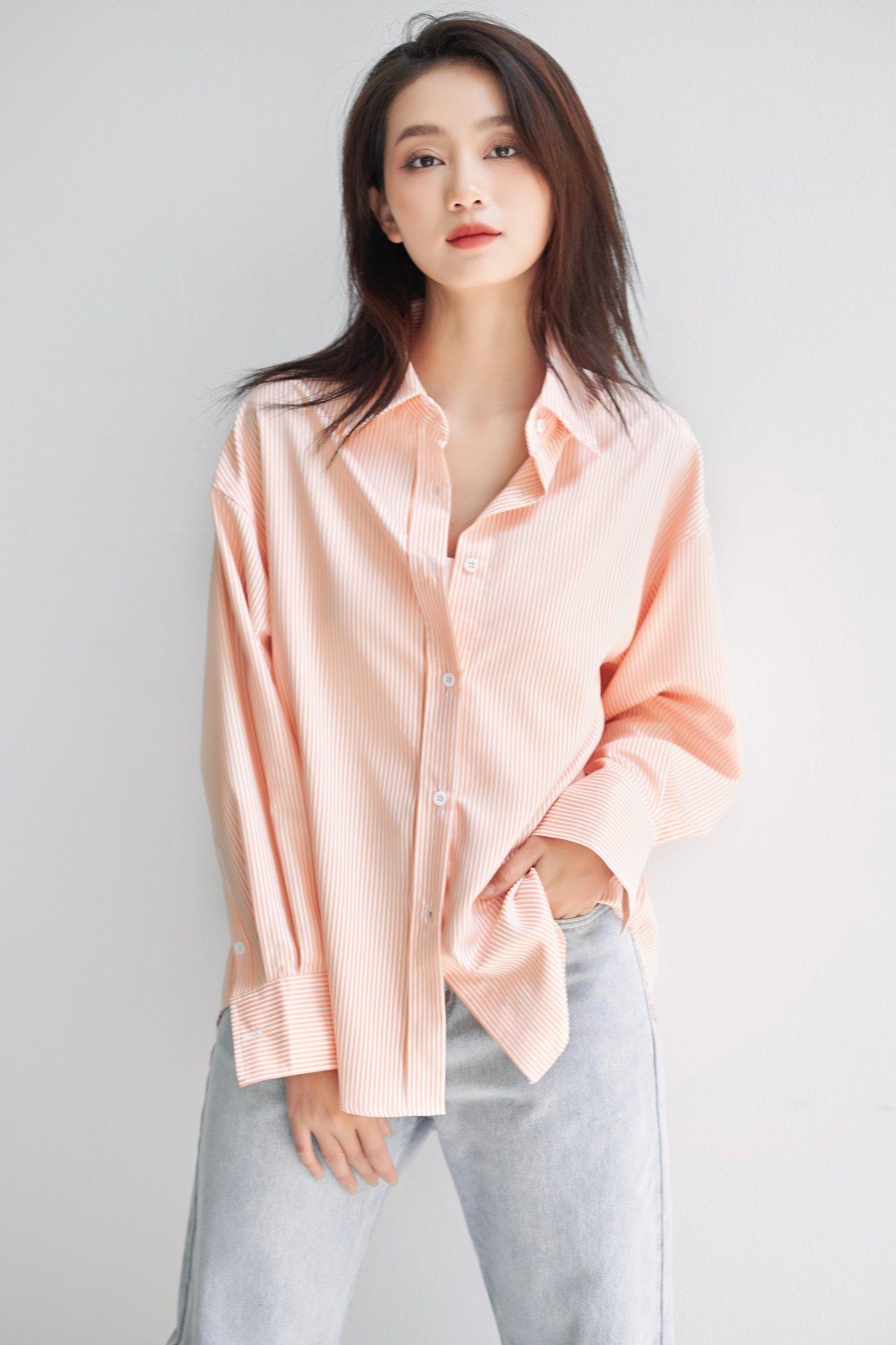  Áo Sơ Mi Sọc Oversize FAS296 