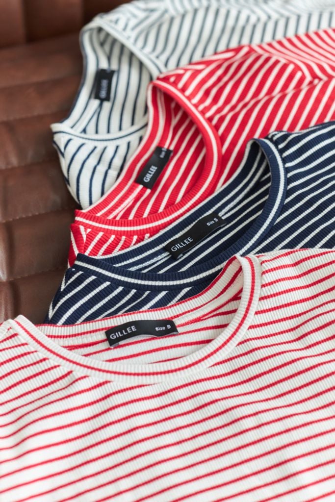  Áo Thun Sọc Tay Ngắn FAT073 