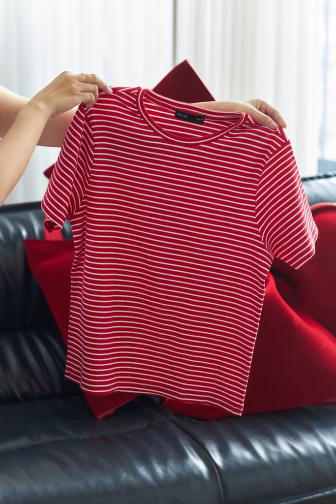  Áo Thun Sọc Tay Ngắn FAT073 