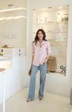  Áo Sơ Mi Sọc Form Rộng Cúc Đôi FAS382 