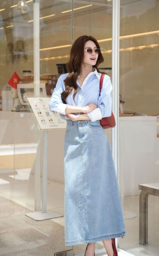  Chân Váy Jean Dáng Dài FVJ031 