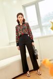  Áo Sơ Mi Lụa Tuyết Đen Lisa 