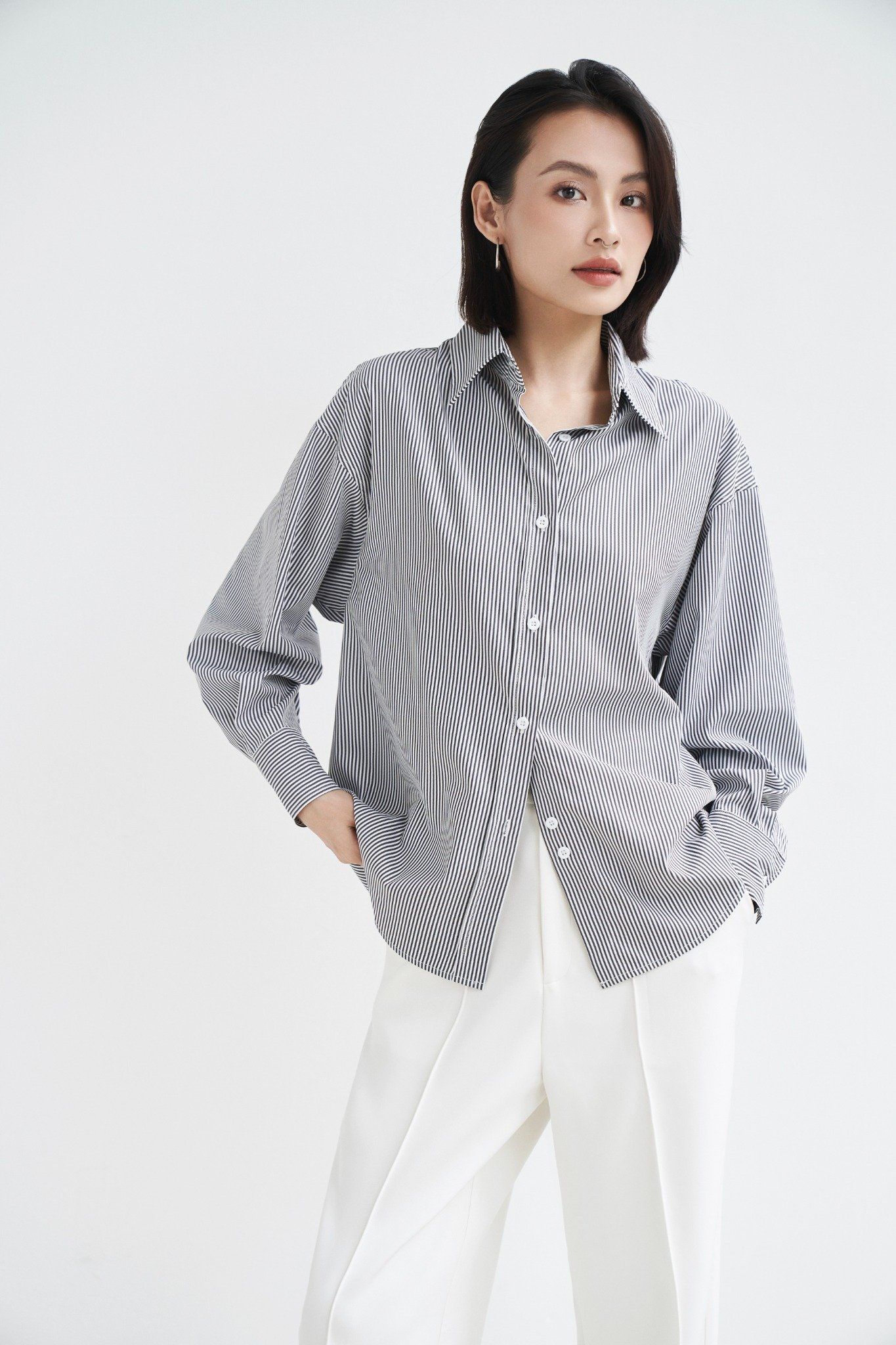  Áo Sơ Mi Sọc Oversize FAS292 