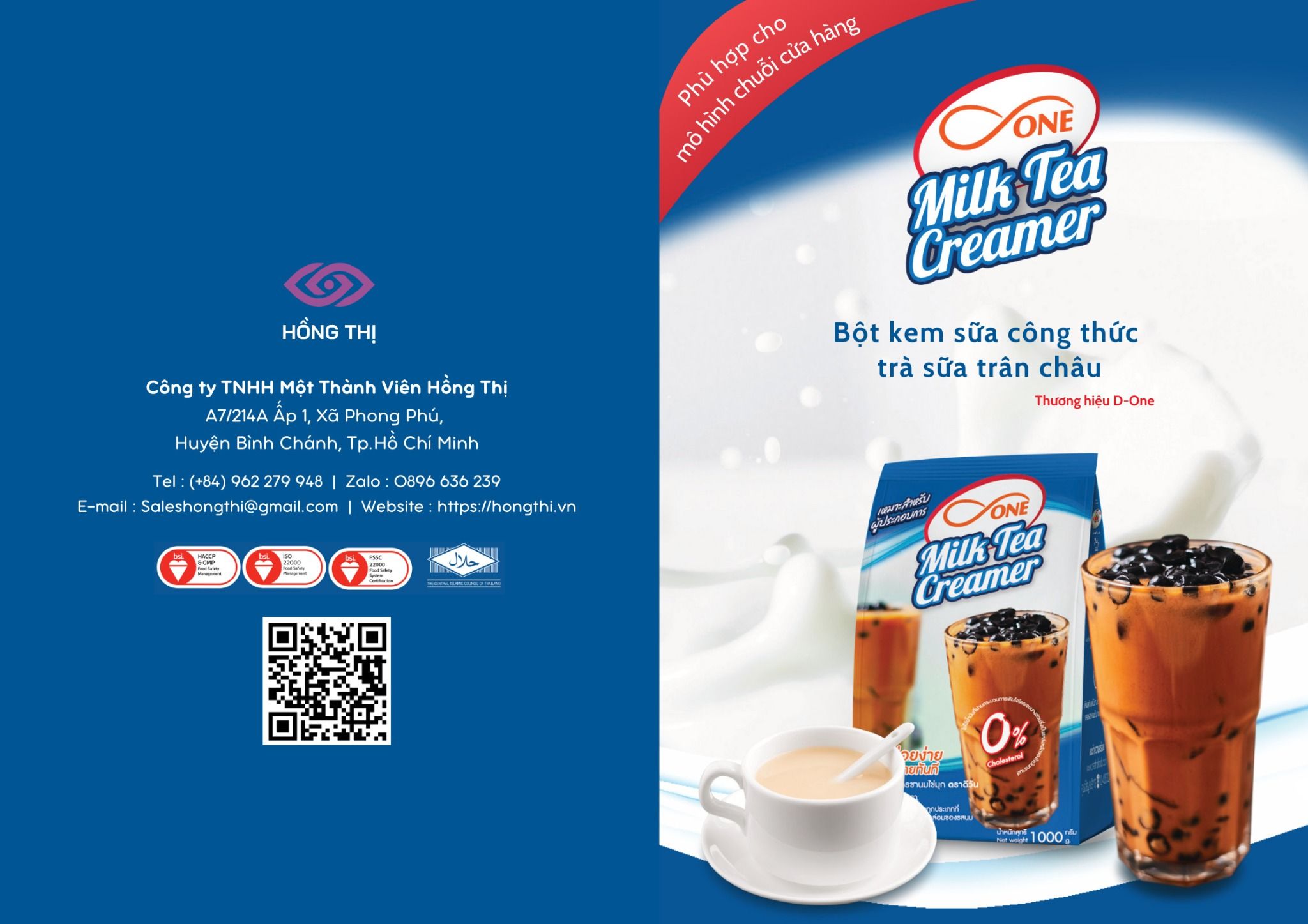  Bột Kem Trà Sữa hiệu D ONE - D ONE  Milk Tea Creamer 