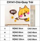 Tranh mica EPeBen dán tường nổi 3d hình Thỏ Con, cún con Hi trang trí cửa ra vào, cửa hàng, quán ăn, địa điểm kinh doanh 