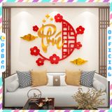  Tranh mica EPeBen dán tường nổi 3d hình Chữ Phúc Lộc thư pháp tiếng Việt sang trọng trang trí Phòng Bếp, Phòng Khách 