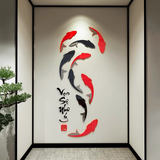  Tranh mica EPeBen dán tường nổi 3d hình cá chép bơi Vạn sự như ý trang trí Nhà Cửa, Phòng Bếp, năm mới tết thư pháp 