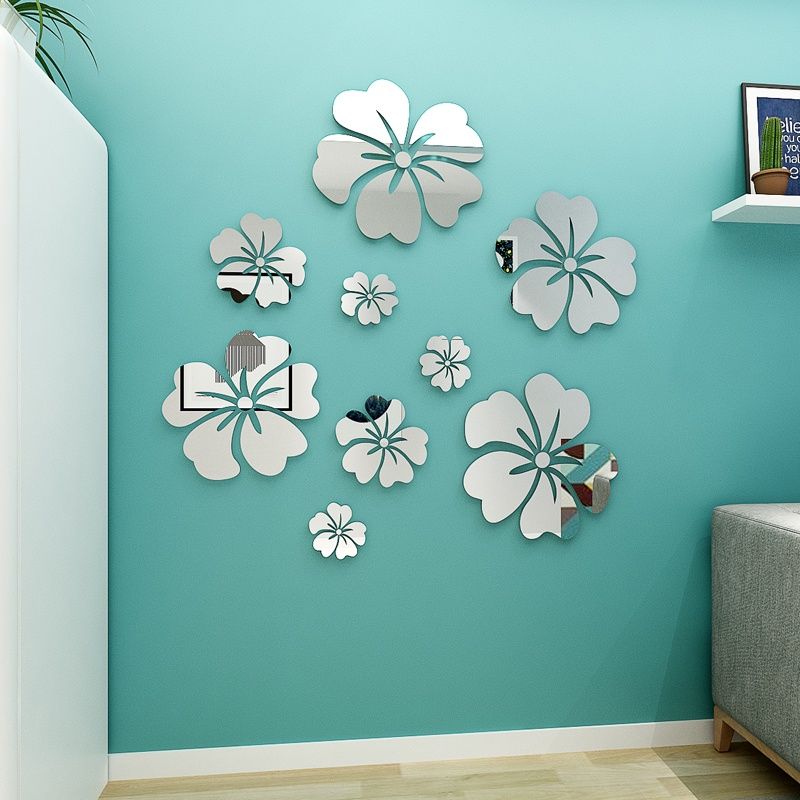  Tranh mica EPeBen dán tường nổi 3d hình Hoa Dâm Bụt Lãng Mạn decor trang trí Phòng Khách, Phòng Bếp, Nhà Cửa 