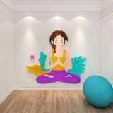  Tranh mica EPeBen dán tường nổi 3d hình Các Dáng Tập Yoga decor trang trí Phòng Tập Yoga, Thể Dục 