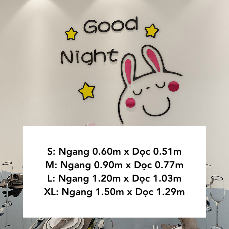  Tranh mica EPeBen dán tường nổi 3d hình Con Thỏ decor trang trí Phòng Cho Bé, Đầu Giường 