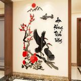  Tranh mica EPeBen dán tường nổi 3d hình chim hạc An Khang Thịnh Vượng decor trang trí Nhà Cửa, Phòng khách 