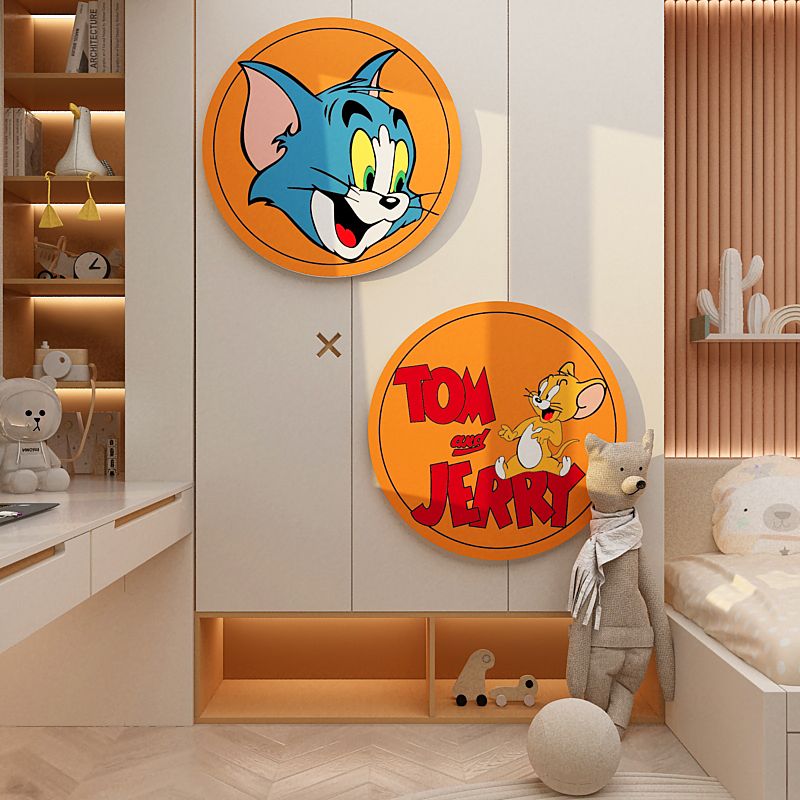  Tranh Fomex EPeBen dán tường nổi 3d Hình Tom và Jerry decor trang trí Phòng ngủ, Phòng khách, Phòng cho bé, Mẫu giáo 