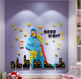  Tranh mica EPeBen dán tường nổi 3d hình khủng long chúc bé ngủ ngon decor trang trí mầm non, phòng cho bé 