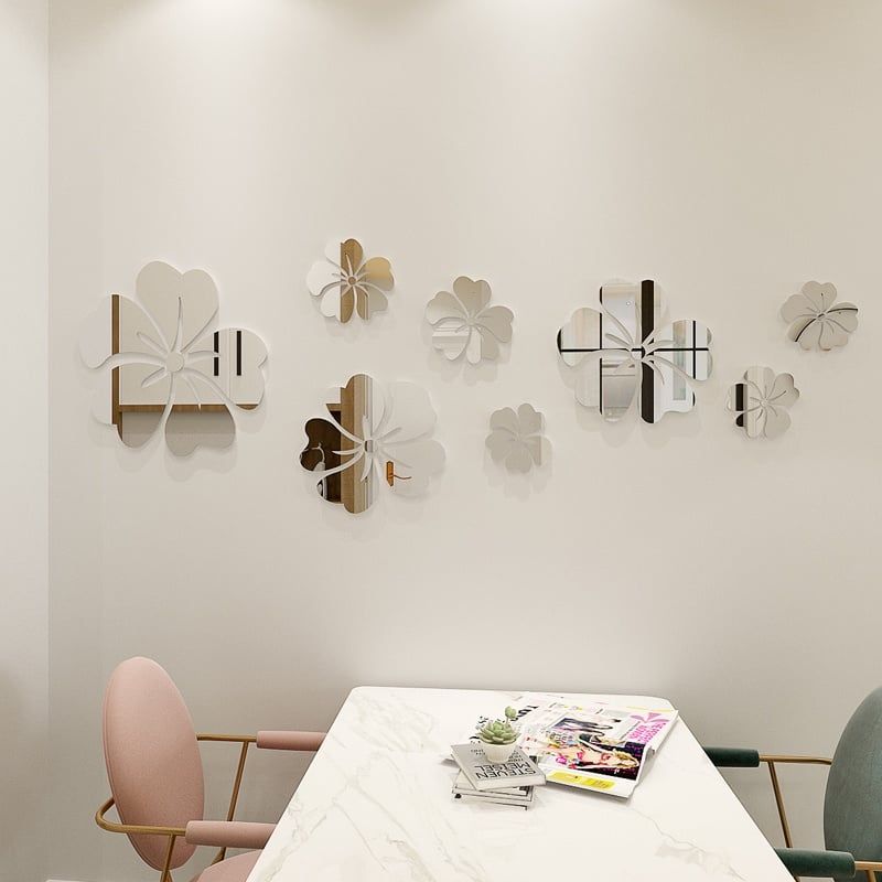  Tranh mica EPeBen dán tường nổi 3d hình Hoa Dâm Bụt Lãng Mạn decor trang trí Phòng Khách, Phòng Bếp, Nhà Cửa 