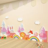  Tranh Fomex EPeBen dán tường nổi 3d Hình Khu vườn cầu vồng decor trang trí Phòng cho bé, Phòng Học, Mẫu giáo 
