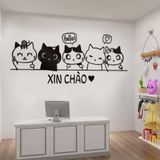  Tranh mica EPeBen dán tường nổi 3d hình 5 Chú Mèo Xin Chào decor Trang Trí Cửa Hàng,Quán ăn,phòng ngủ ,phòng khách 