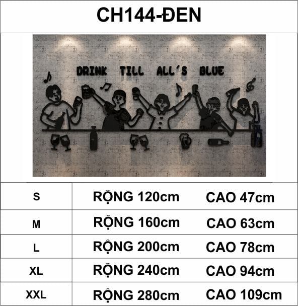  Tranh mica EPeBen dán tường nổi 3d hình Cùng nhau nâng cốc decor trang trí quán nhậu, nhà hàng, quán ăn 