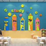  Tranh Fomex EPeBen dán tường nổi 3d Hình câu bút chăm học decor trang trí Phòng cho bé, Phòng ngủ, Phòng Học, Mẫu giáo 