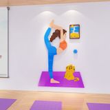  Tranh mica EPeBen dán tường nổi 3d hình Các Dáng Tập Yoga decor trang trí Phòng Tập Yoga, Thể Dục 