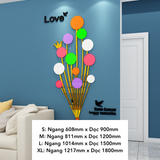  Tranh mica EPeBen dán tường nổi 3d hình Chùm Bóng Bay Nhiều Màu decor trang trí Phòng Khách, Nhà Đẹp 