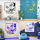 Tranh mica EPeBen dán tường nổi 3d hình cô gái makeup trang điểm trang trí tiệm nail, tiệm trang điểm, cửa hàng mỹ phẩm 