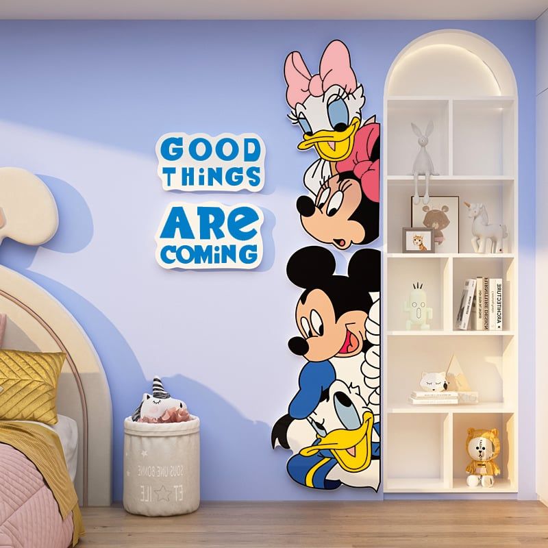  Tranh Fomex EPeBen dán tường nổi 3d Hình Vịt Donald Chuột Mickey decor trang trí Phòng ngủ cho bé, Phòng khách, Mẫu giáo 