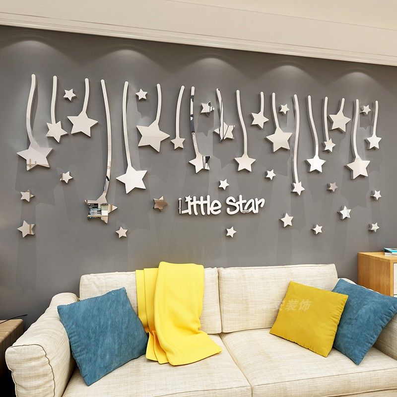  Tranh mica EPeBen dán tường nổi 3d hình Little Star mưa Sao Lãng Mạn decor trang trí Phòng Khách, Phòng Bếp, Nhà Cửa 