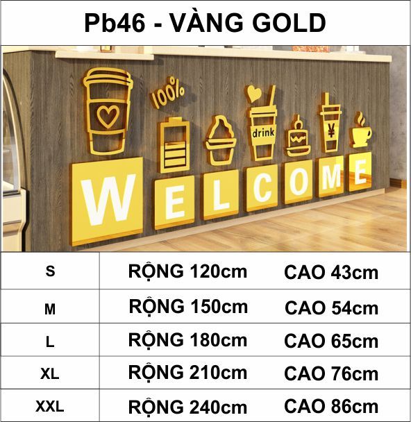  Tranh mica EPeBen dán tường nổi 3d hình Welcome quán cafe trang trí quầy bar, cửa hàng, trà sữa, trà chanh, quán nước 