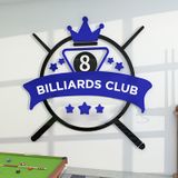  Tranh mica nổi 3d dán tường Logo quán Bi-a Billiard trang trí CLB Bida, Phòng Game - EPeBen 