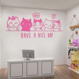  Tranh mica EPeBen dán tường nổi 3d hình 5 Chú Mèo Xin Chào decor Trang Trí Cửa Hàng,Quán ăn,phòng ngủ ,phòng khách 