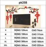  Tranh mica EPeBen dán tường nổi 3d hình ngọn núi, mặt trời chữ phúc décor phòng khách, decor trang trí quanh tivi 