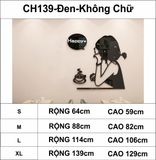  Tranh mica EPeBen dán tường nổi 3d hình cô gái vui vẻ Happy decor trang trí quán cafe, trà chanh, trà sữa 