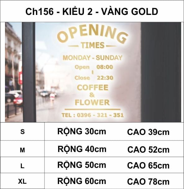  Chữ mica giờ làm việc, logo theo yêu cầu (chữ dán nổi) welcome trang trí cửa kính ra vào, cửa hàng,quán ăn,kinh doanh 