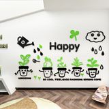  Tranh mica EPeBen dán tường nổi 3d hình khu vườn vui vẻ happy cây mưa decor trang trí mầm non, phòng cho bé 