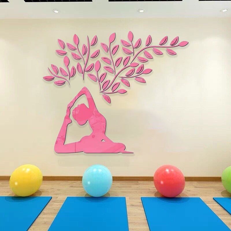  Tranh mica EPeBen dán tường nổi 3d hình Hình yoga Asana Trang trí phòng tập Yoga, phòng gym, phòng tập thể dục, clb 