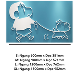  Tranh mica EPeBen dán tường nổi 3d hình Shin Cậu Bé Bút Chì dắt chó decor trang trí Phòng Khách, Cửa Ra Vào 