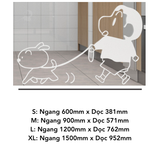  Tranh mica EPeBen dán tường nổi 3d hình Shin Cậu Bé Bút Chì dắt chó decor trang trí Phòng Khách, Cửa Ra Vào 