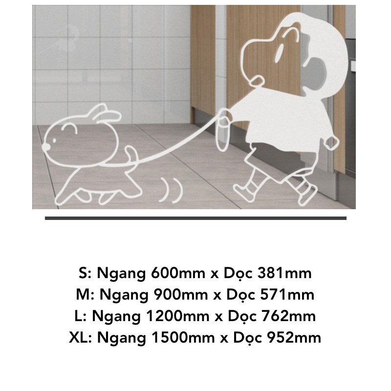  Tranh mica EPeBen dán tường nổi 3d hình Shin Cậu Bé Bút Chì dắt chó decor trang trí Phòng Khách, Cửa Ra Vào 