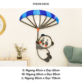  Tranh mica EPeBen dán tường nổi 3d hình Gấu Trúc dù bóng Dễ Thương decor trang trí Phòng Cho Bé, Phòng Ngủ 