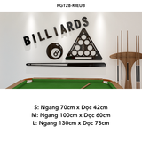  Tranh mica nổi 3d dán tường Logo quán Bi-a Billiard trang trí CLB Bida, Phòng Game - EPeBen 