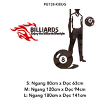  Tranh mica nổi 3d dán tường Logo quán Bi-a Billiard trang trí CLB Bida, Phòng Game - EPeBen 