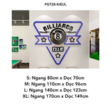  Tranh mica nổi 3d dán tường Logo quán Bi-a Billiard trang trí CLB Bida, Phòng Game - EPeBen 