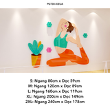  Tranh mica EPeBen dán tường nổi 3d hình Các Dáng Tập Yoga decor trang trí Phòng Tập Yoga, Thể Dục 