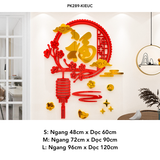  Tranh mica EPeBen dán tường nổi 3d hình Chữ Phúc Lộc thư pháp tiếng Việt sang trọng trang trí Phòng Bếp, Phòng Khách 