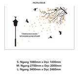  Tranh mica EPeBen dán tường nổi 3d hình cây lá rụng (nhiều màu) chim bay to the world decor trang trí Nhà Cửa, Phòng Bếp 