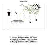  Tranh mica EPeBen dán tường nổi 3d hình cây lá rụng (nhiều màu) chim bay to the world decor trang trí Nhà Cửa, Phòng Bếp 